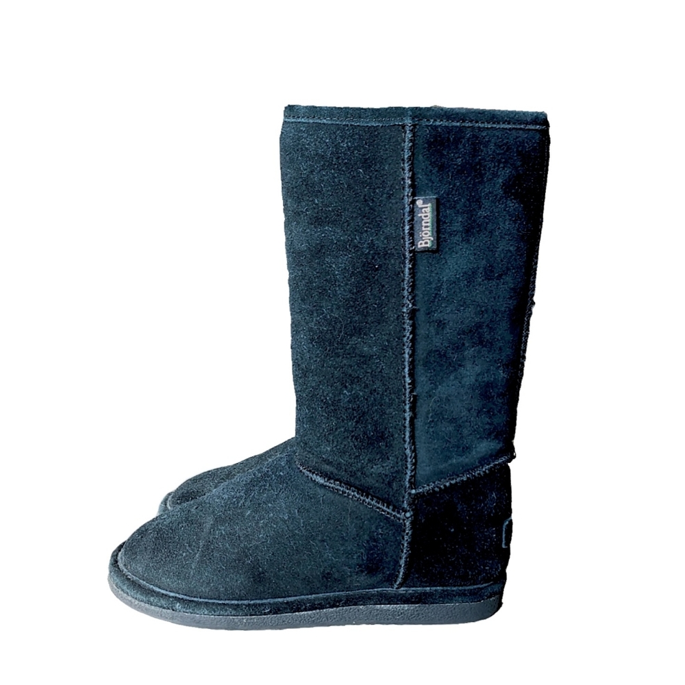 Bjorndal Black Suede 'Zoe' Shearling Lined Mid-Calf Boots Size:6M Like NEW! - Picture 2 of 8